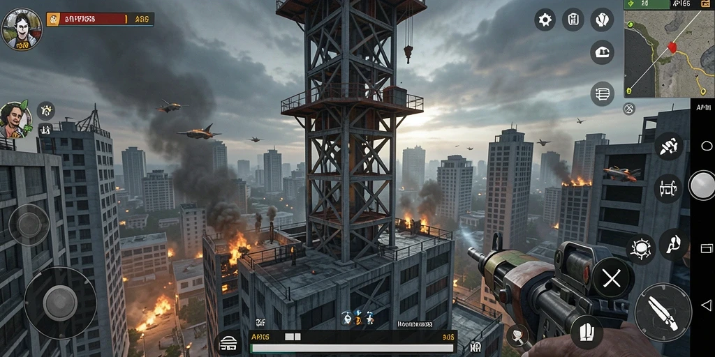Gameplay menyerang dan bertahan di Tower Defense API66.