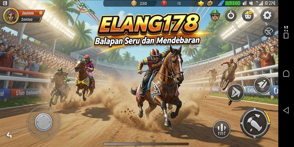 Screenshot gameplay ELANG178 menampilkan balapan yang seru dan menegangkan.