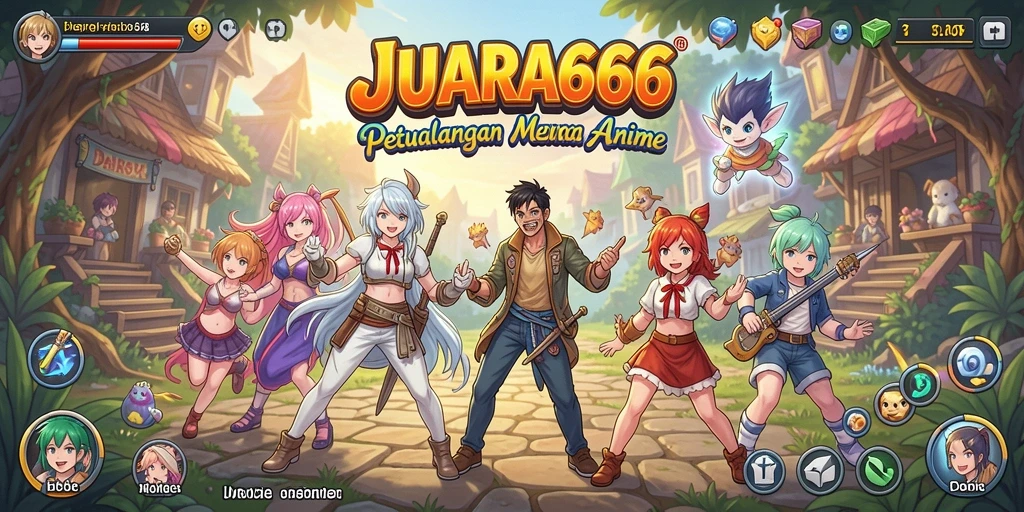 Screenshot gameplay JUARA666 menampilkan duel seru karakter anime.