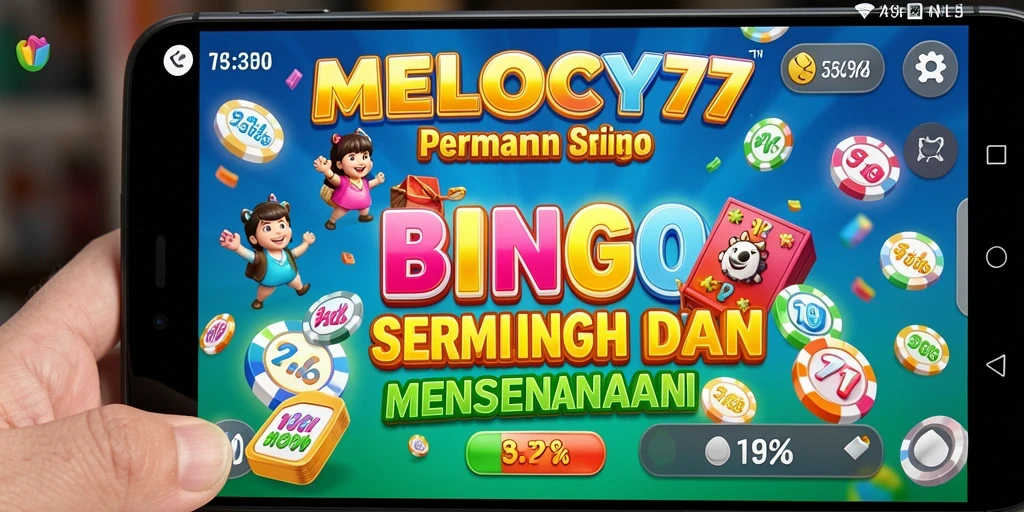 Tampilan gameplay menarik dari MELODY77 dengan berbagai papan Bingo.