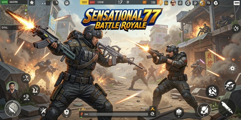 Gameplay mendebarkan di dunia Battle Royale SENSATIONAL77.