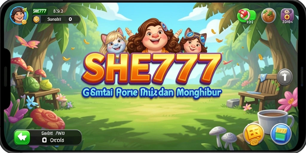 Tampilan gameplay SHE777 yang penuh warna dan seru.