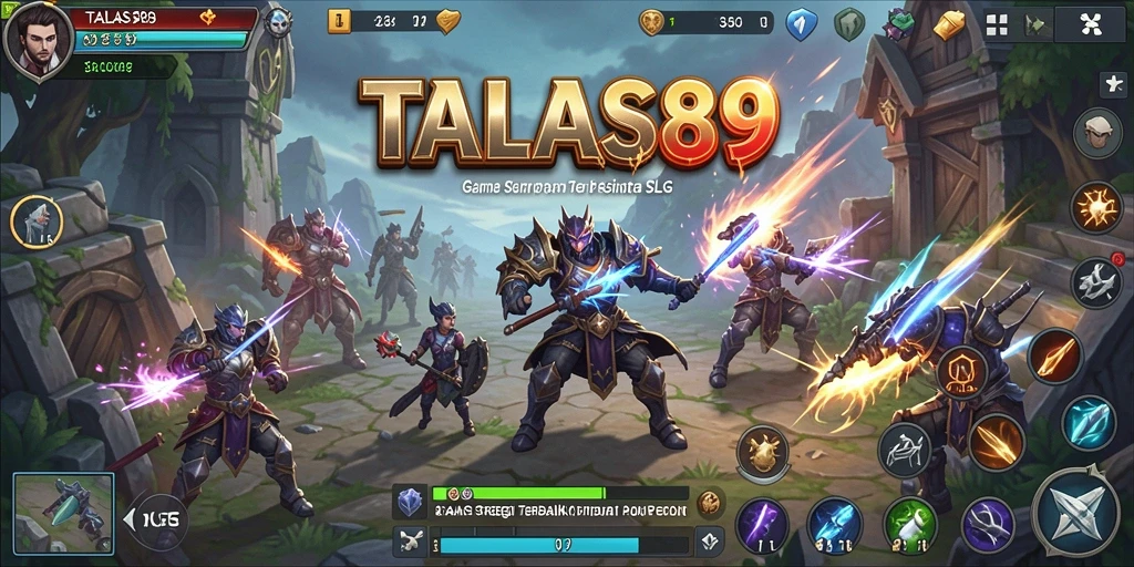 Tampilan gameplay <strong>TALAS89</strong> yang menampilkan strategi dan pembangunan kerajaan.