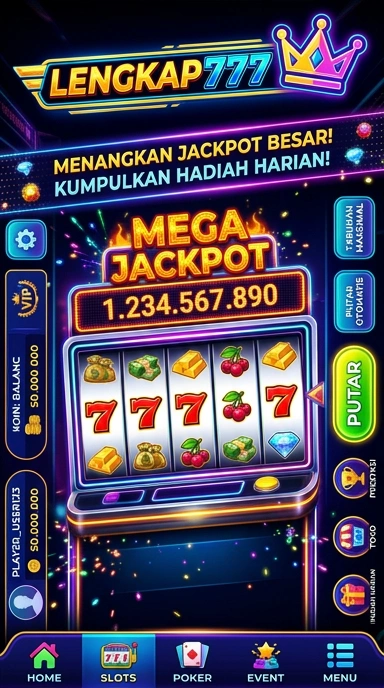 Tampilan antarmuka pengguna lengkap777 yang sederhana dan intuitif.